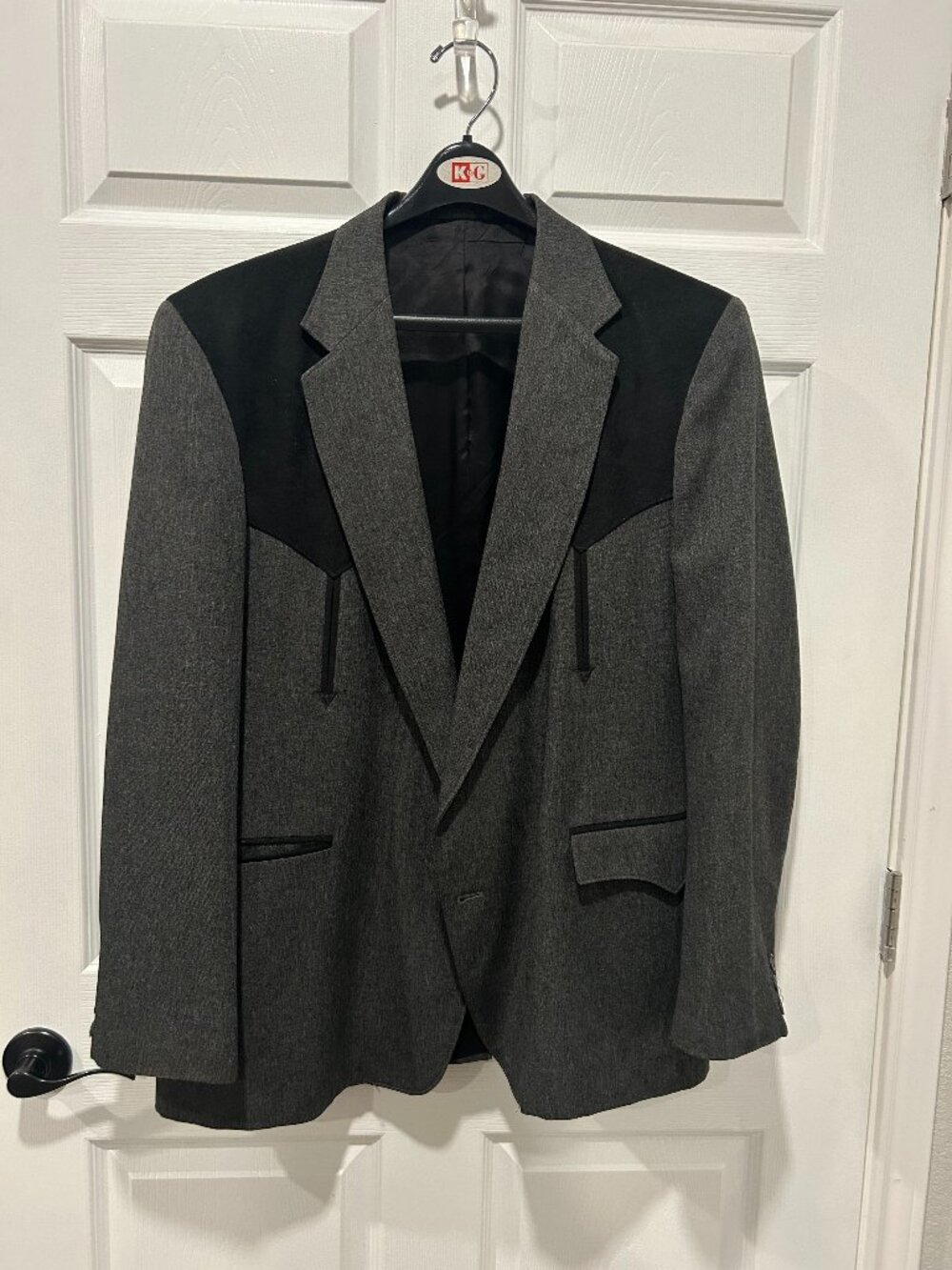 Circle S Western Cowboy Blazer Gray Black, Size 48R